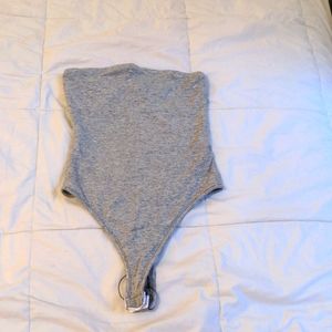Naked wardrobe light grey strapless tube bodysuit
